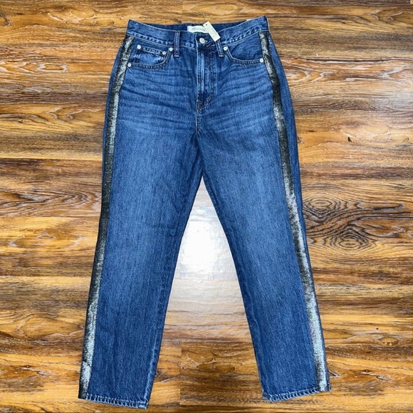 Madewell Denim - NWT Madewell Women’s The Perfect Vintage Jeans: Metallic Tuxedo Stripe Edition